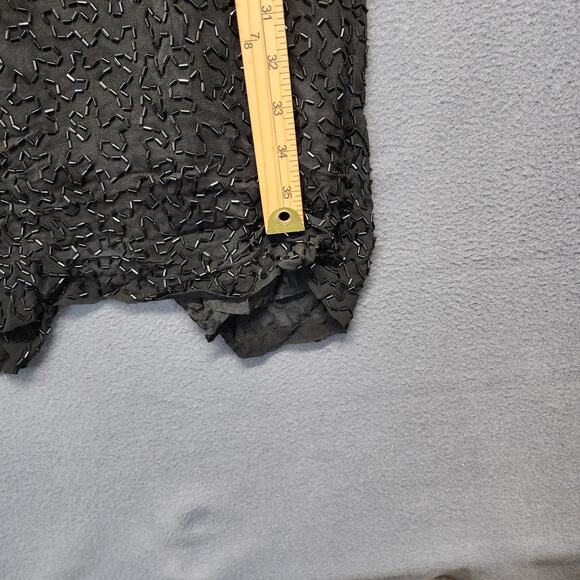 Vintage Womens Dress 4 Silk Beaded Sequin Black Stretch Evening Party Cocktail - Picture 11 of 16